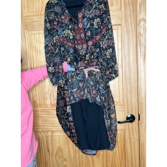 Frye NEW dress size S black floral maxi fully lined western cowgirl holidays - Picture 9 of 10